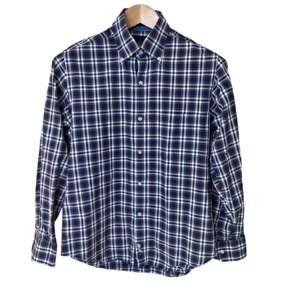 Tailorbyrd mens plaid shirt with‎ flip cuff Size S